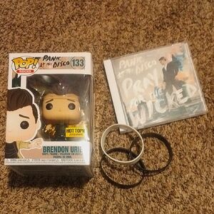Hot Topic Exclusive Brendon Urie Funko Pop and CD (Plus Three Extra Bracelets)